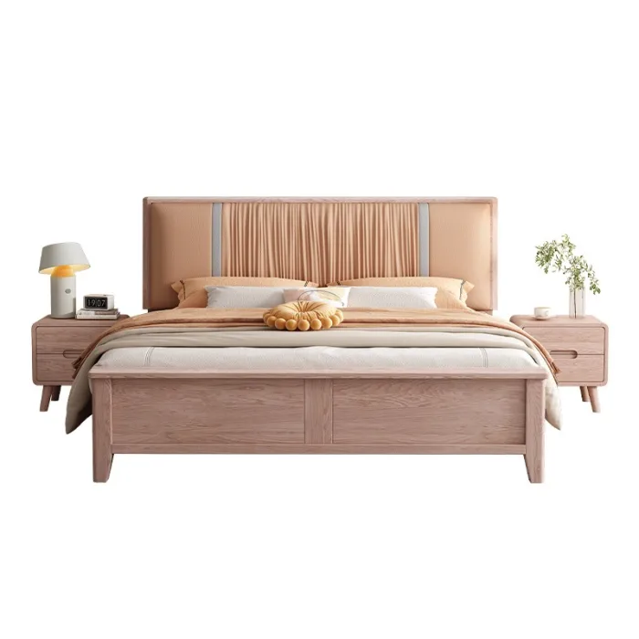 Contemporary Ash Wood Bed for Minimalist and Organized Bedrooms