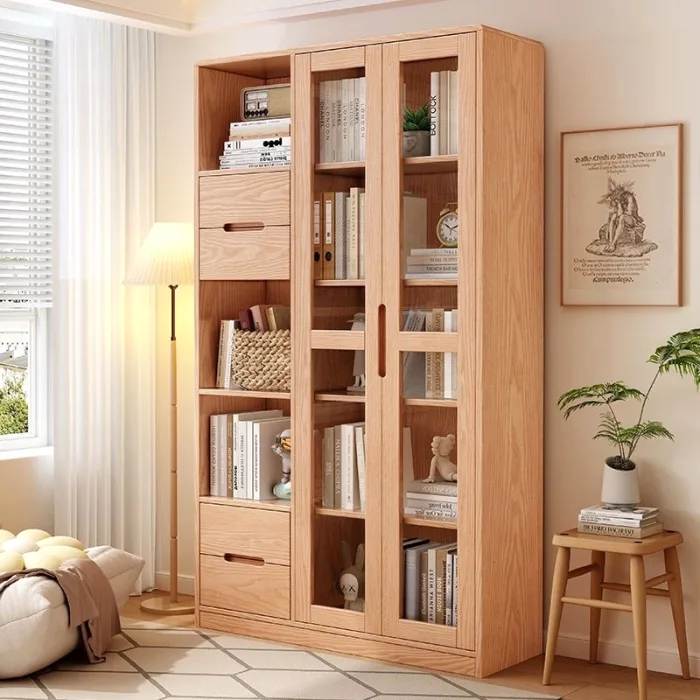 Contemporary Ash Wood Bookshelf for Organized and Stylish Spaces