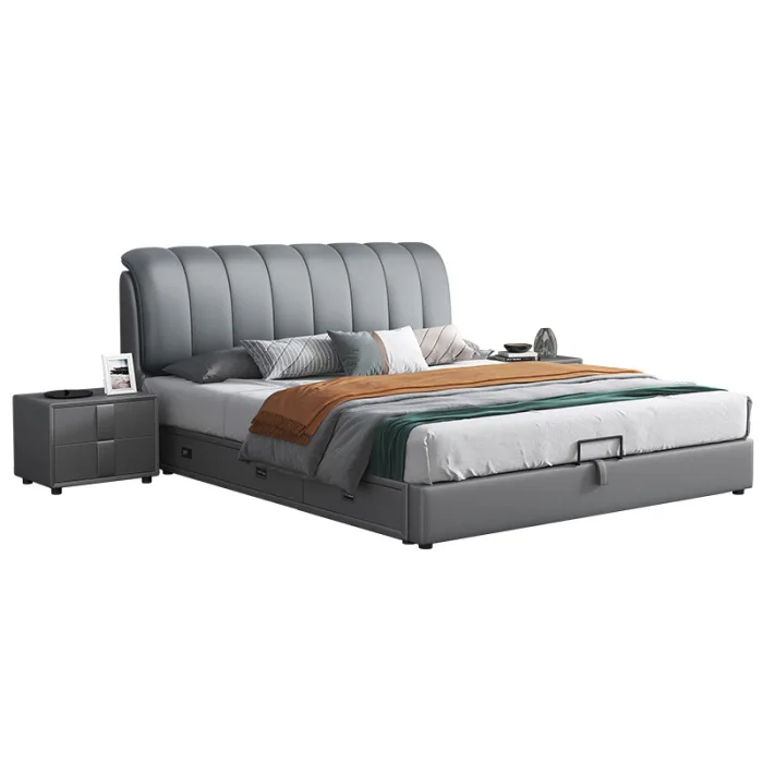 Contemporary Leather Bed for High-End Wholesale Markets