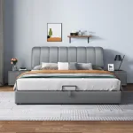 Contemporary Leather Bed for High-End Wholesale Markets