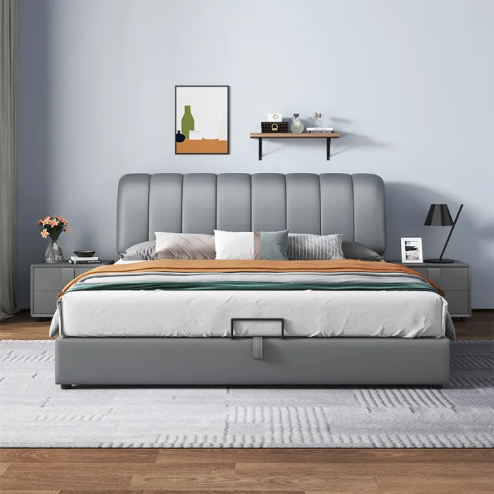 Contemporary Leather Bed for High-End Wholesale Markets