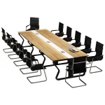 Contemporary Minimalist Conference Table with Particle Board Construction