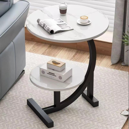 Contemporary Nordic Coffee Table with Sintered Stone and Metal Support for Wholesale