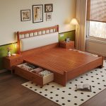 Contemporary Nordic Solid Wood Double Bed – Perfect for Retailers and Wholesalers