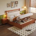 Contemporary Nordic Solid Wood Double Bed – Perfect for Retailers and Wholesalers