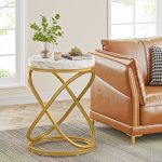 Contemporary Nordic Style Coffee Table with Ceramic Surface and Metal Legs