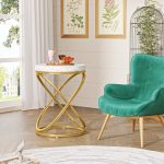 Contemporary Nordic Style Coffee Table with Ceramic Surface and Metal Legs