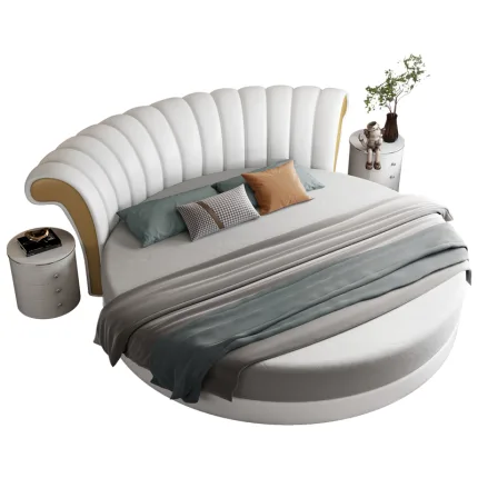 Contemporary Round Bed with Soft Upholstery for Stylish Interiors