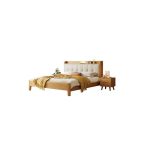 Contemporary Scandinavian Solid Wood Double Bed for Wholesale Orders