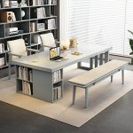 Contemporary Solid Wood Desk with Scandinavian Minimalism for Home Office