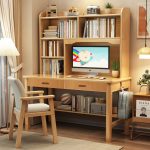 Contemporary Solid Wood Desk with Scandinavian Minimalism for Home Office
