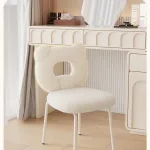 Elegant and cozy vanity stool with solid wood and sponge materials.