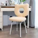 Elegant and cozy vanity stool with solid wood and sponge materials.
