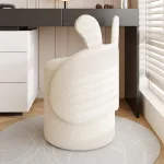 Elegant and cozy vanity stool with solid wood and sponge materials.