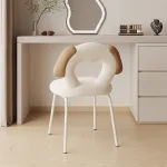 Chic vanity stool with solid wooden frame and soft sponge seat.