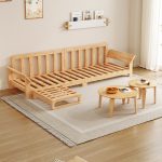 Embrace Scandinavian tranquility with this Nordic wooden bed.