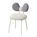 Solid wood vanity stool with plush sponge cushion for added comfort.