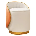 Solid wood vanity stool with plush sponge for maximum comfort.