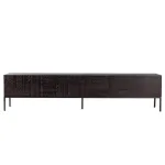 Durable Rubberwood TV Stand in Vintage Style for Living Room