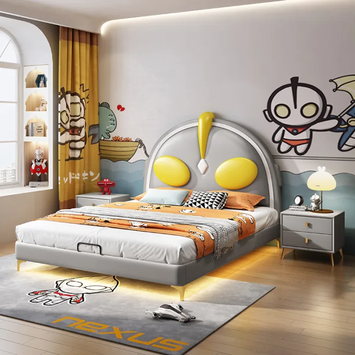 Durable Scandinavian Solid Wood Bed for Kids’ Bedrooms