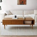 Durable Scandinavian Solid Wood Coffee Table for Stylish Living Rooms