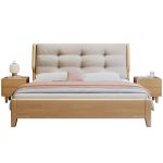 Durable Scandinavian Solid Wood Double Bed for Wholesale Distributors