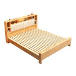 Durable Solid Wood Scandinavian Double Bed for Bulk Orders