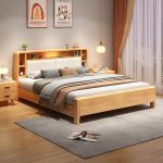 Durable Solid Wood Scandinavian Double Bed for Bulk Orders