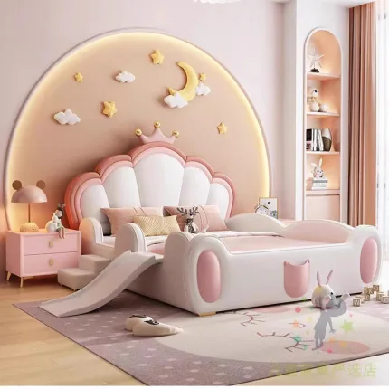 Eco-Friendly Scandinavian Solid Wood Bed for Children