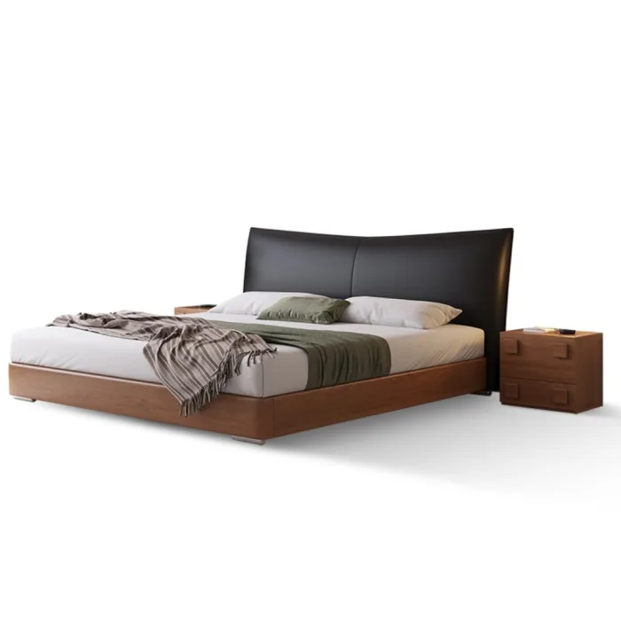 Experience comfort and elegance with a solid wood frame upholstered bed.