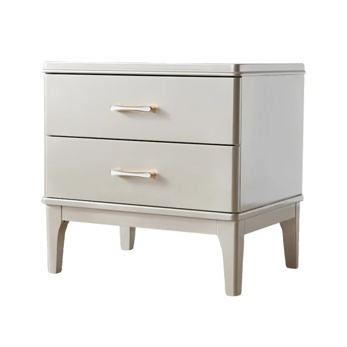 Elegant American-Inspired Wooden Nightstand with Light Luxury Design