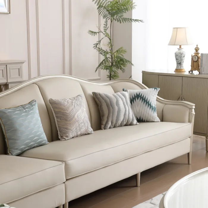 Elegant American Wooden Sofa with Light Luxury Finishing for Upscale Homes