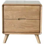 Elegant Ash Wood Bedside Table for Modern and Organized Bedrooms
