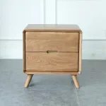 Elegant Ash Wood Bedside Table for Modern and Organized Bedrooms
