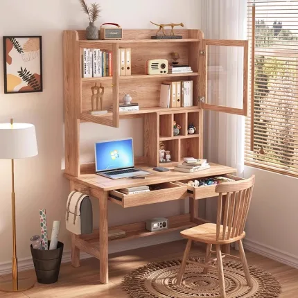 Elegant Ash Wood Desk with Minimalist Design for Modern Interiors
