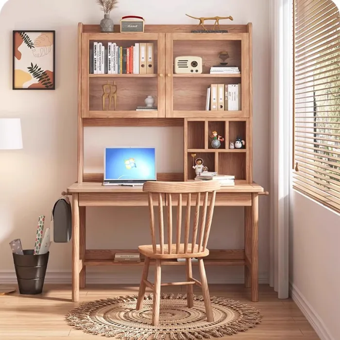Elegant Ash Wood Desk with Minimalist Design for Modern Interiors