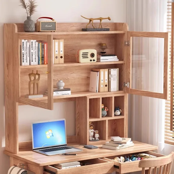 Elegant Ash Wood Desk with Minimalist Design for Modern Interiors