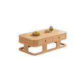 Elegant Scandinavian Solid Wood Coffee Table for Home and Office Spaces