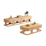 Elegant Scandinavian Solid Wood Coffee Table for Home and Office Spaces