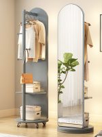 Elegant Scandinavian Solid Wood Full-Length Mirror for Modern Homes