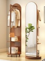 Elegant Scandinavian Solid Wood Full-Length Mirror for Modern Homes