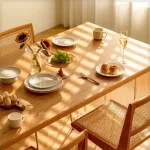 Solid Wood Dining Table - Wall-Mounted & Space-Saving​