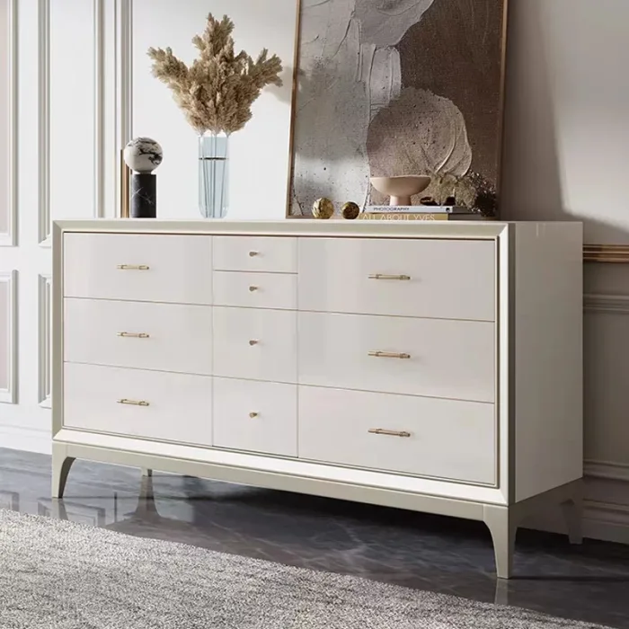 French-inspired Light Luxury Storage Cabinet with Classic Detailing