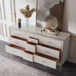 French-inspired Light Luxury Storage Cabinet with Classic Detailing