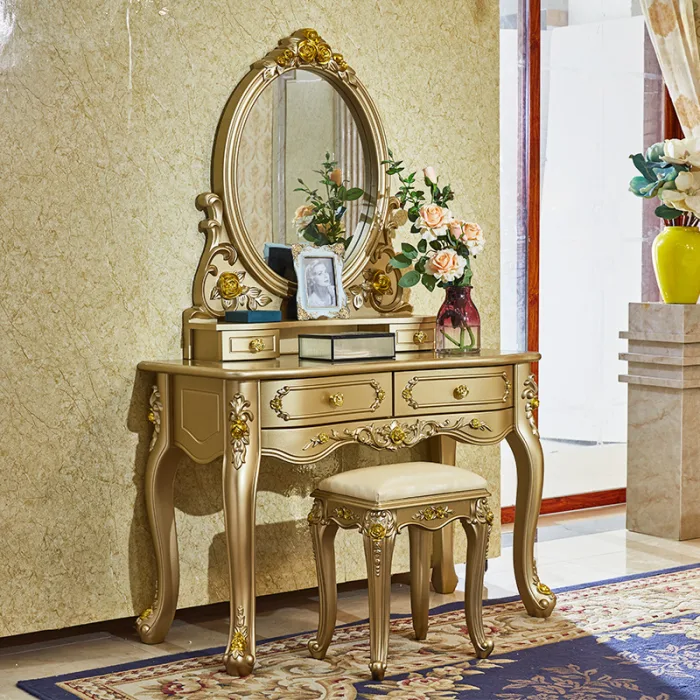 French-inspired Light Luxury Vanity Table with Exquisite Detailing