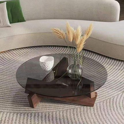 Glass Top Nordic Coffee Table with Solid Wood Base – B2B & Wholesale Available