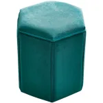 Vanity stool with robust wood frame and cozy sponge seating.