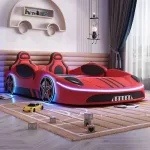Innovative Car-Themed Solid Wood Children’s Bed