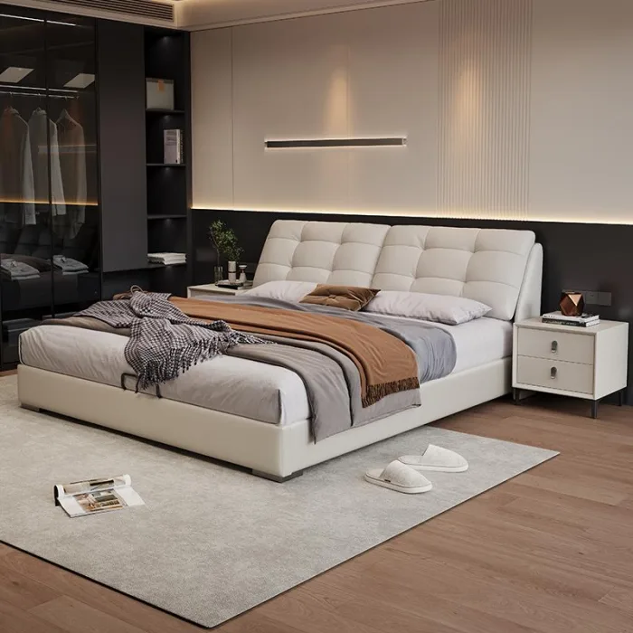 Elevate your sleep experience with a premium solid wood frame bed.