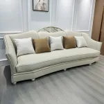 Luxurious American-Inspired Wooden Sofa with Light Luxury Design